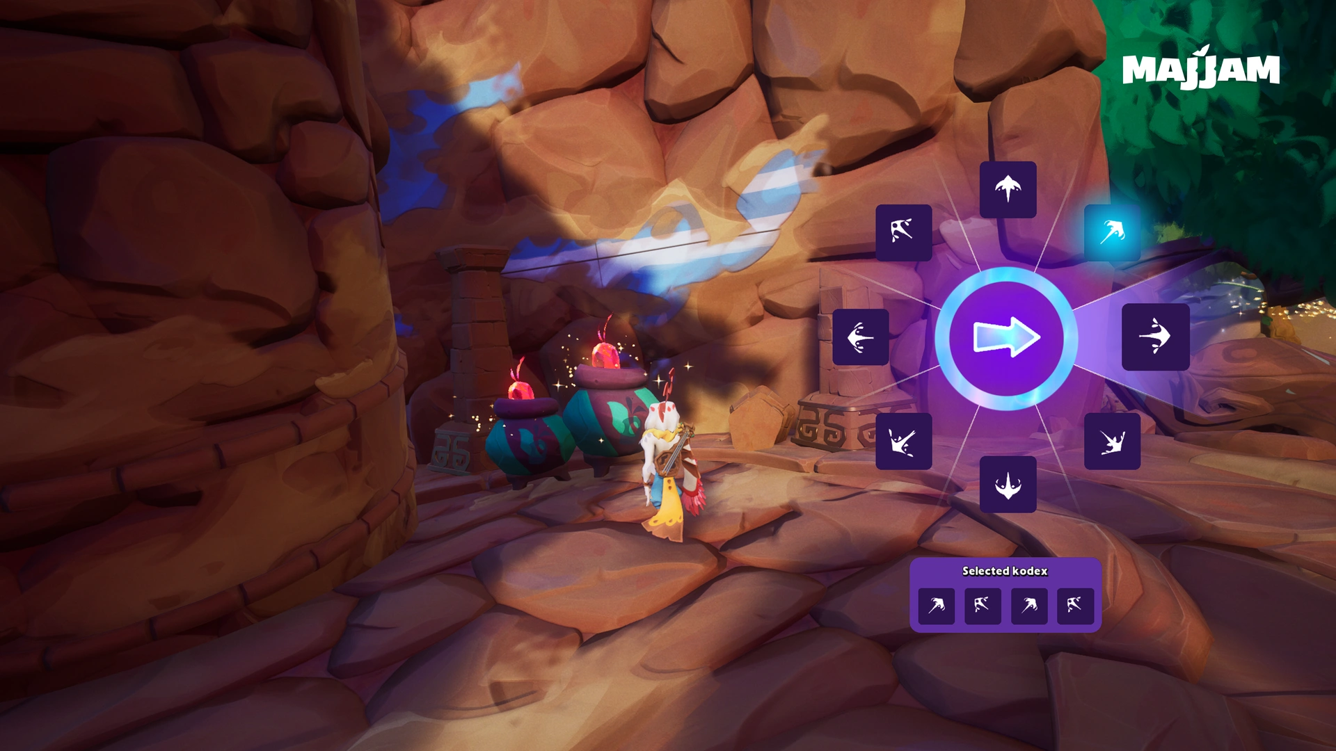 The JamWheel in action, showing the sequence of notes to enter